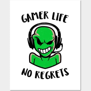 gamer life no regrets Posters and Art